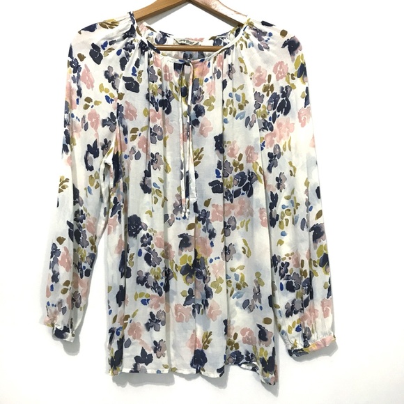 lucky brand floral peasant top